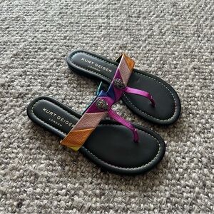 NEW without box Kurt Geiger Multi Leather Kensington T-Bar Sandals